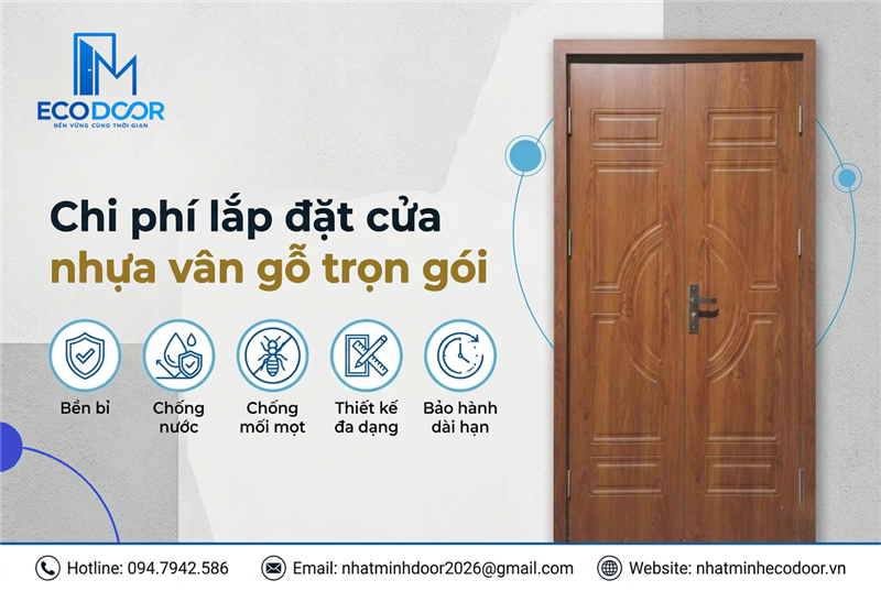 Chi phí lắp đặt cửa nhựa vân gỗ trọn gói 