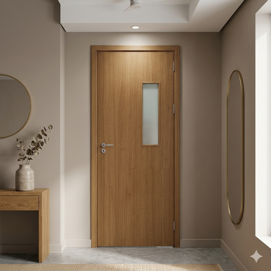 Cửa Composite thiết kế ô kính THN-PD